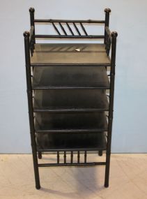 Painted Black Bamboo Stand with Five Shelves