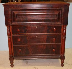 Early Flame Mahogany Columned Front Desk