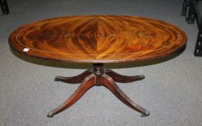 Vintage Duncan Phyfe Style Coffee Table with Brass Paw Feet
