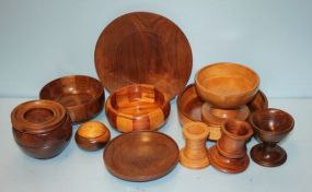 Twelve Vintage Wood Turned Pieces by Alvin Rose