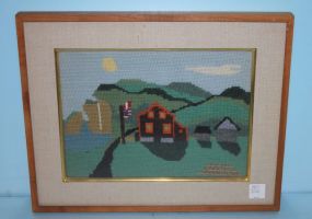 Embroidery of a House in the Gaspe of Quebec, by Carol Weichert