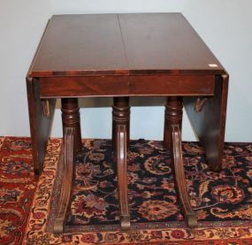 Mahogany Triple Pedestal Dropleaf Table