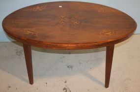 Satinwood Inlaid Oval Early Coffee Table