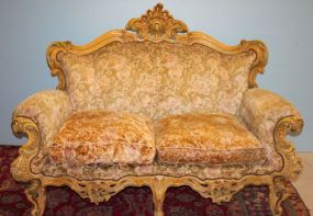 Heavily Carved French Loveseat