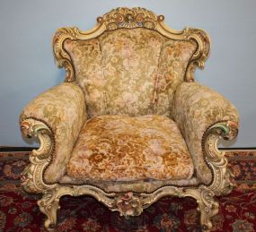 Heavily Carved French Arm Chair