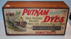 Early Wood Putnam Dye Dovetailed Advertising Case