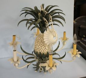 Painted Metal and Porcelain Pineapple Fixture