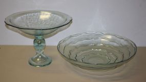 Large Glass Bowl and a Large Glass Centerpiece