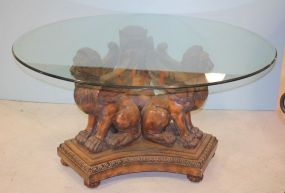 Winged Griffin Dining Table with Glass Top