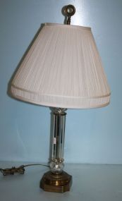 Contemporary Glass Table Lamp on Brass Base