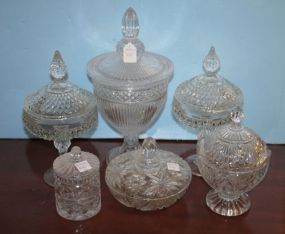 Glass Covered Dish and Covered Candy Dishes