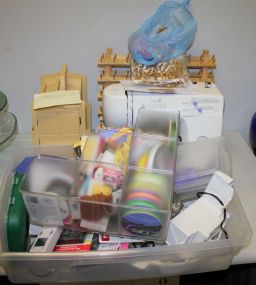 New Home Sewing Machine (working) with Spool Racks and Spool Box