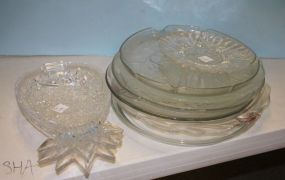 Glass Pineapple Trays and Round Glass Serving Trays