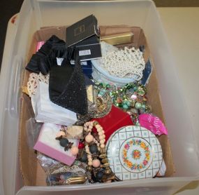 A Container of Costume Jewelry and Boxes