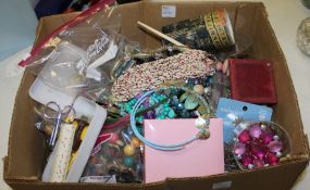 Box Group of Costume Jewelry and Beads