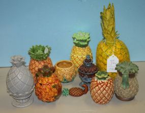 Group of Pineapple Vases and Covered Jars