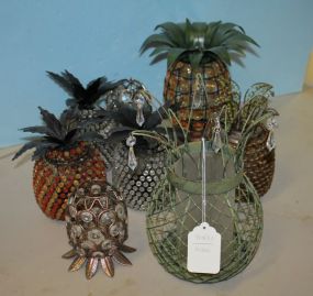 Eight Pineapple Beaded Candle Holders