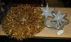 Gold Wreath, Stars and a Silver Wire Basket