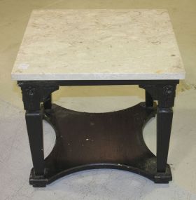 Black Side Table With Marble Top