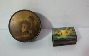 Two Hand Painted Pill Boxes Two Hand Painted Pill Boxes; one 2 1/2