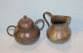 Pewter Pitcher and Creamer