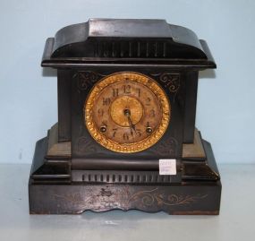 Vintage Black Slate Mantel Clock