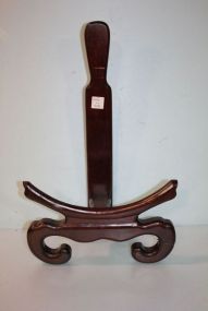 Large Oriental Wood Plate Stand