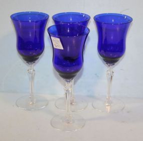Set of Four Cobalt Glasses