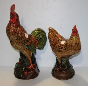 Paper Mache hen and Rooster from Hong Kong