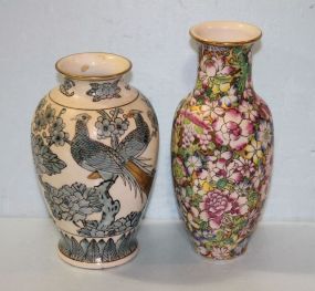 Two Hand Painted Vases