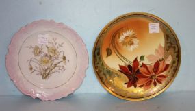 Hand Painted Haviland Plate (artist signed) along with a Hand Painted Floral Plate