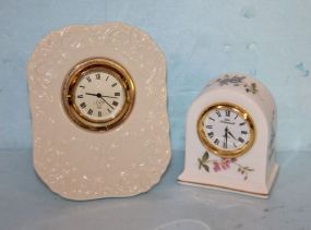 Lenox Clock and an Ansley Porcelain Clock