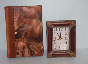 Decorative Battery Operated Clock and Vintage Book