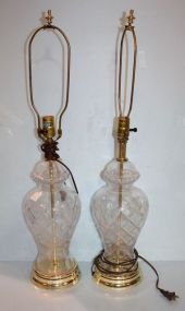 Pair of Glass Decorative Lamps