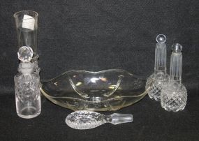 Group of Miscellaneous Small Glass Vases, Relish and Stopper