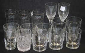 Group of Miscellaneous Tumbler and Pair of Flutes