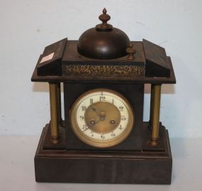 20th Century or Late 19th Century French Slate Mantle Clock Marked Fabrique de Paris