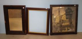 Two Antique Empire Style Mirrors and Frame