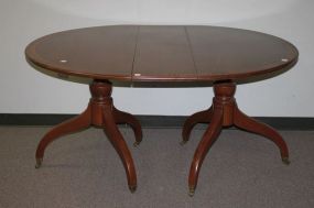 Spider Leg, Banded Dining Table with Two Leaves