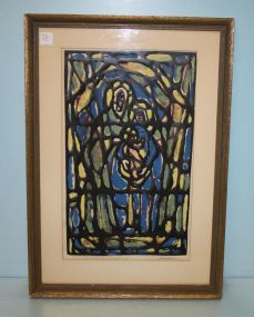 Watercolor Abstract, signed Ammons