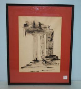 Watercolor, signed Florence Reavey Piollie '70