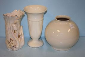Wedgewood Vase, Norcrest Vase and a Porcelain Bulbous Vase