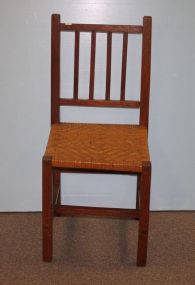 Single Mission Style Side Chair with Rush Seat