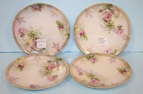 Set of Four Hand Painted German Plates