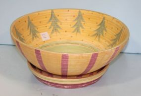 Pottery Painted Bowl with Underplate