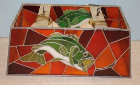 Stain Glass Hanging Lamp with Fish