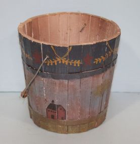 Hand Painted Wood Bucket