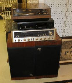 Home Pioneer Stereo Player, Kenwood AM/FM Stereo Receiver and Speakers and a Record Player
