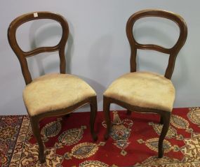 Pair of Walnut Balloon Back Chairs