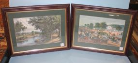 Pair of Currier and Ives Style Prints